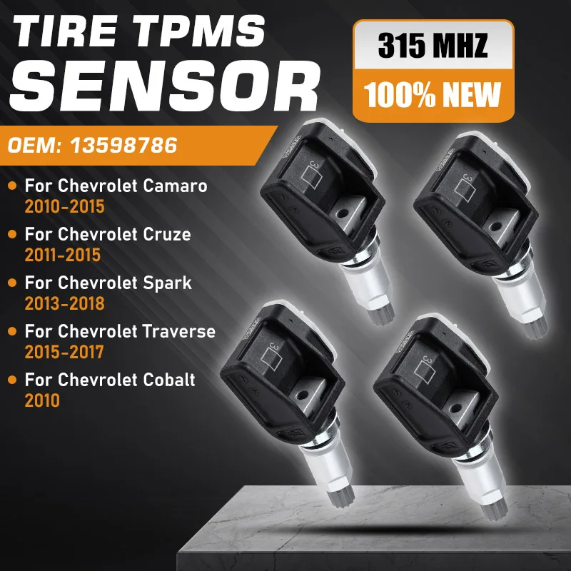 1/4 шт. датчик контроля давления в шинах для Chevrolet Camaro Cruze 2010-2015 TPMS Chevrolet Spark 2013-2018 Chevy Traverse 2015-2017