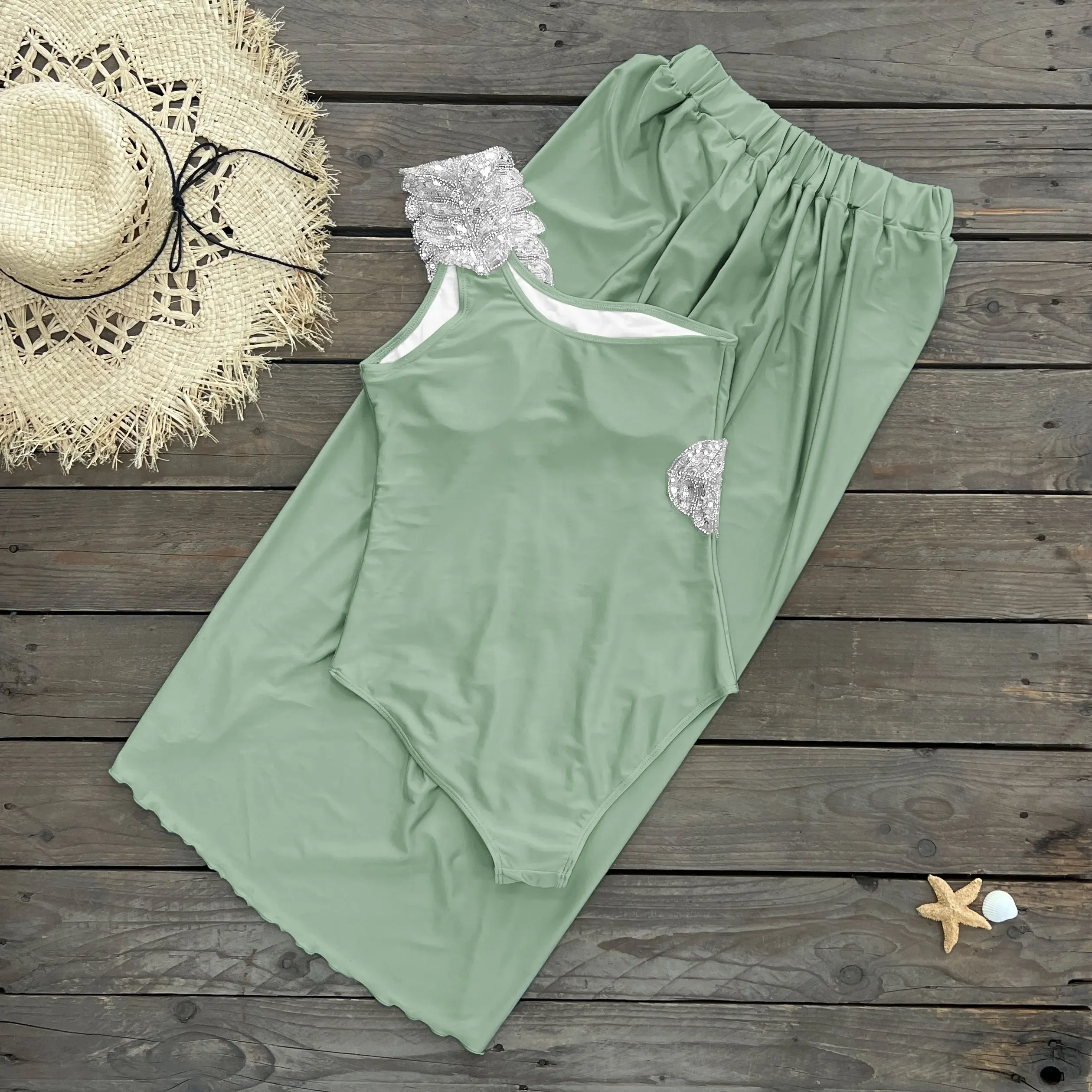 2024 جديد مثير كشكش مجموعة البكيني المطبوعة البرازيلي Biquini النساء ملابس السباحة تنورة ثوب السباحة الفتيات الصيف بحر فستان