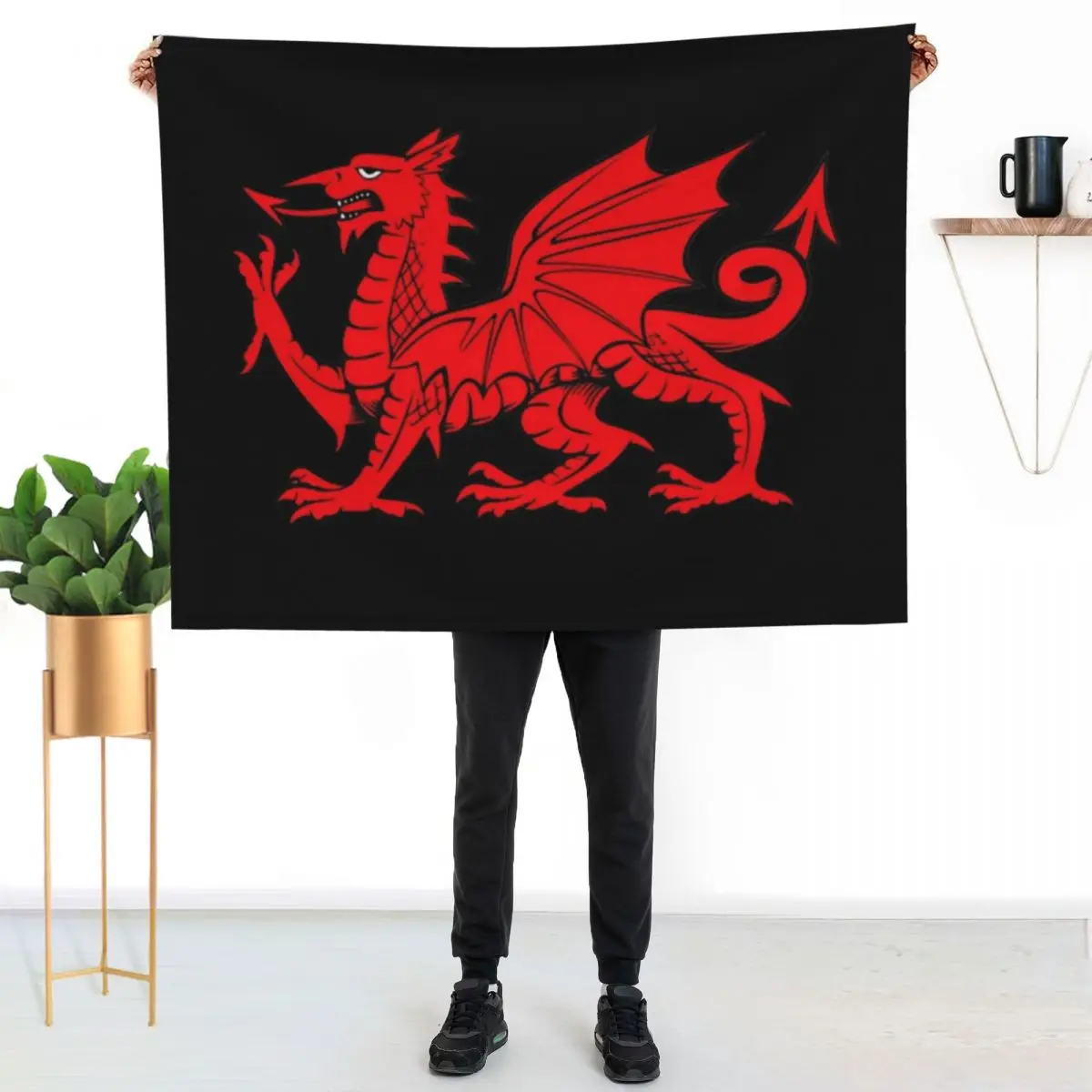 Y Ddraig Goch The Red Dragon Throw Blanket Moving Summer Beddings valentine gift ideas Designers blankets and throws Blankets