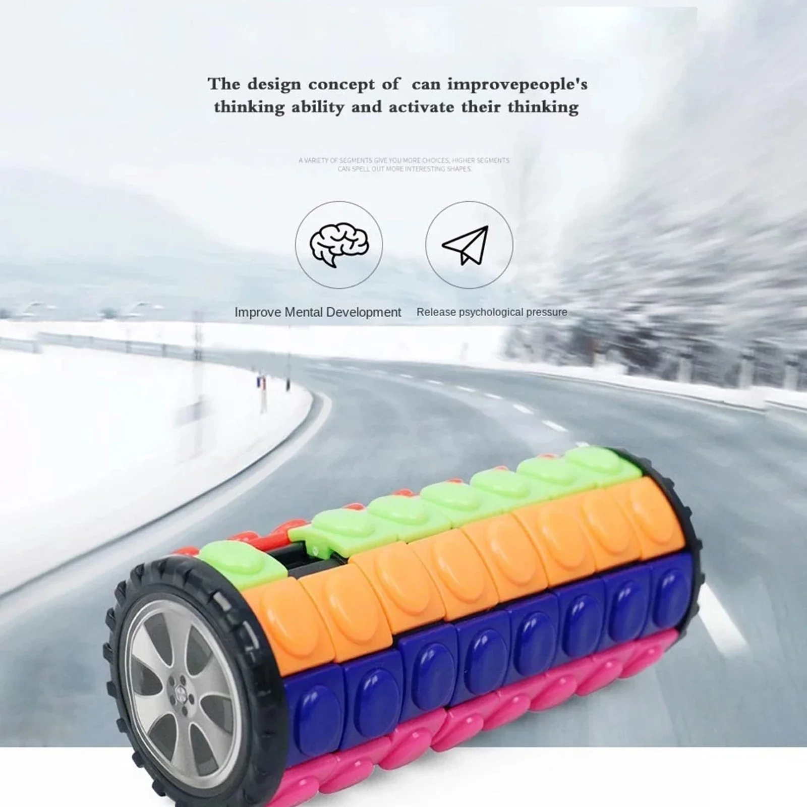 3D Rotate Slide Cylinder Tower Level 7/5/3 Colorful Stress Relief Funny Puzzles Educational Sensory Toys for Children Adult