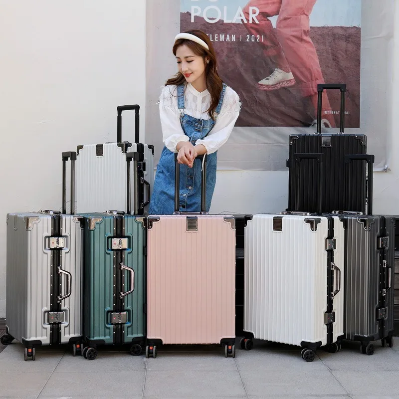 

2025 New Large Capacity Aluminum Frame Spinner Suitcase Hardshell Lightweight TSA Lock Carryon Luggage Urban Fashion Suitcase