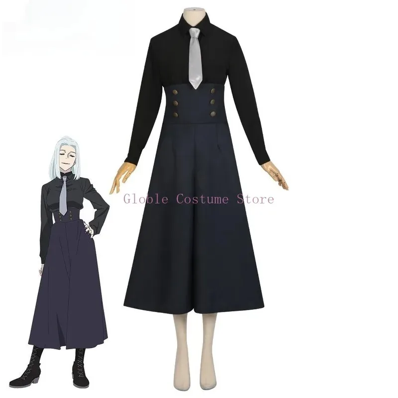 Anime Jujutsu Kaisen Mei Cosplay Costume Wigs Top Skirt Pants Wig Women Black Uniform Halloween Party Outfitx;8's,6;