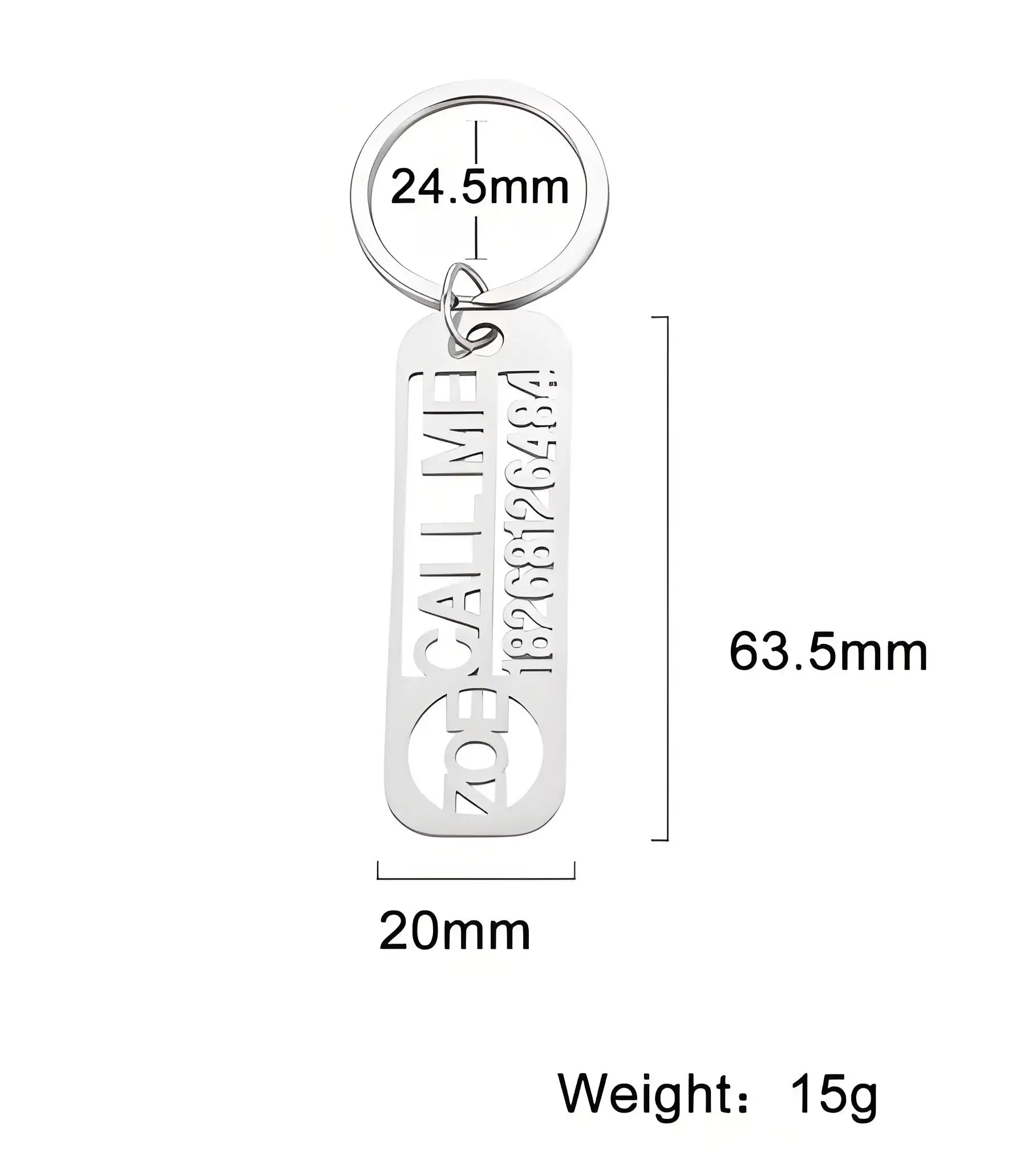 Gold - Plated Personalized Keychain with Custom Name & Number, Stainless Steel Key Ring, Ideal Gift for Daily Use