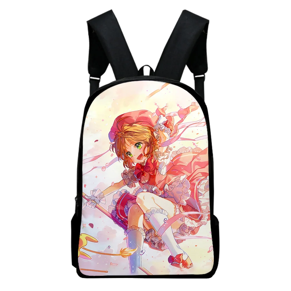 

Harajuku Novelty cardcaptor sakura Notebook Backpacks pupil School Bags 3D Print Oxford Waterproof Boys/Girls Laptop Backpacks