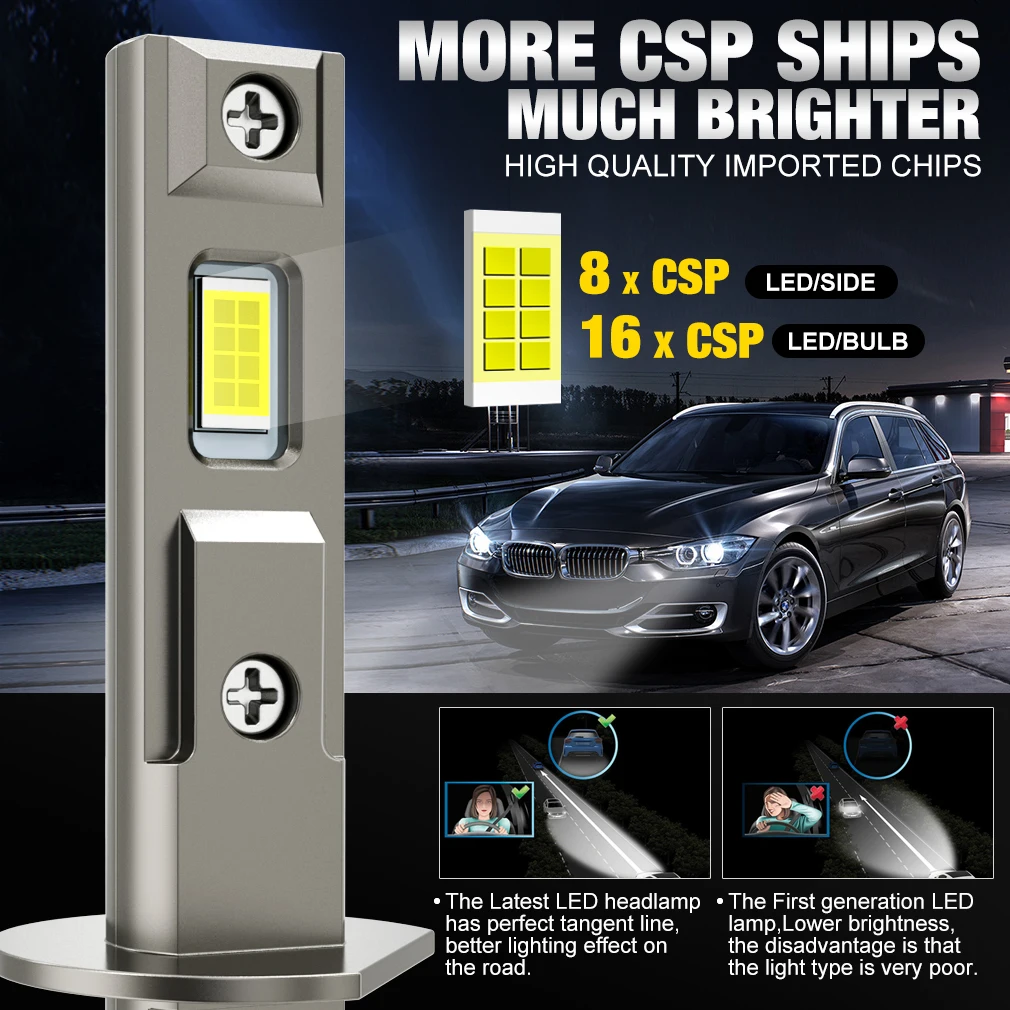 XSTORM H1 LED Headlight Bulbs Canbus High Power Auto Lights 800000LM 1000W Mini Size Focus Automobile Headlamp Fog Lamp 12V 24V