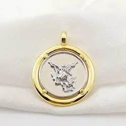 Gold Plated Archangel Saint Michael Charms for DIY Jewelry Making Silvery San Miguel Arcángel Pendant Catholic Religious Jewelry