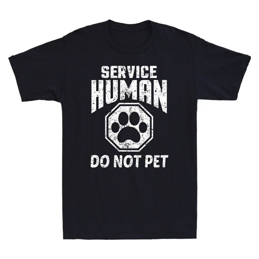 Service Human Do Not Pet Funny Dog Lover Quote Joke Gift Vintage Men's T-Shirt