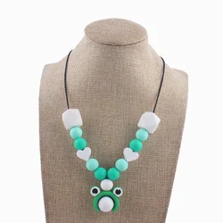 ABCPICK Free Silicone Teether Baby Teething Necklace Toy Mom Breastfeeding Chewable Jewelry Pendant Necklace