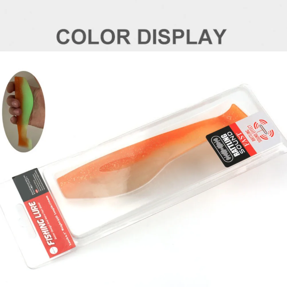 1 قطعة الصيد لينة إغراء 17 سنتيمتر/53 جرام مقلد الصوت مطرز كبير مجداف الذيل سويم مع ضوء الليل البحر الصيد الطعم اكسسوارات #6