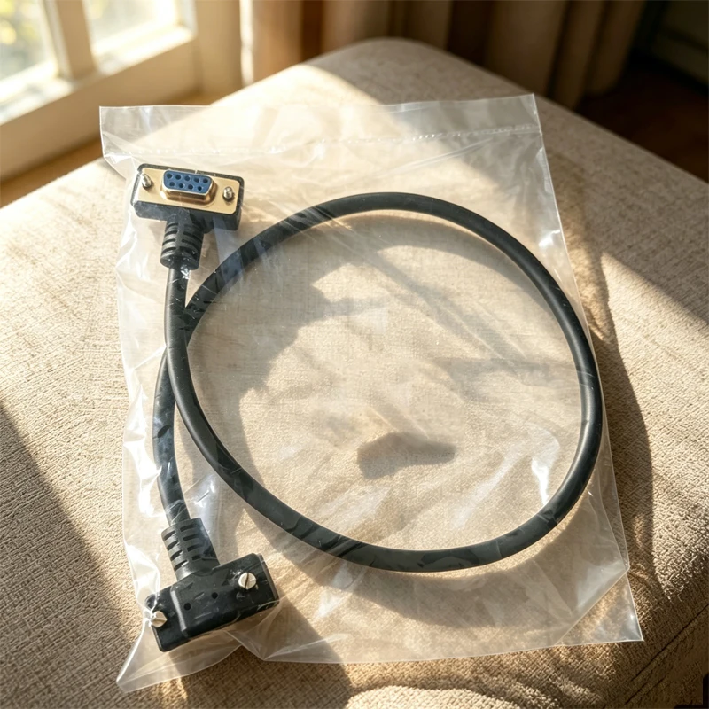 DB9 Gold-plated Elbow Data Cable 270/90 Degree Serial Port RS232 Connection COM Waterproof Extension Cable 9-pin Connector