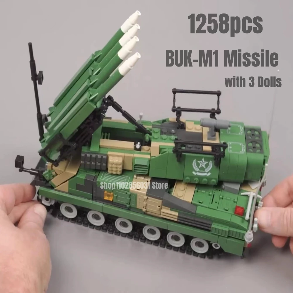 1258pcs MOC Military BUK-M1 Missile Vehicle Building Blocks Model Bricks Russo-ukrainian War Toys Birthday Gifts Boys Christmas