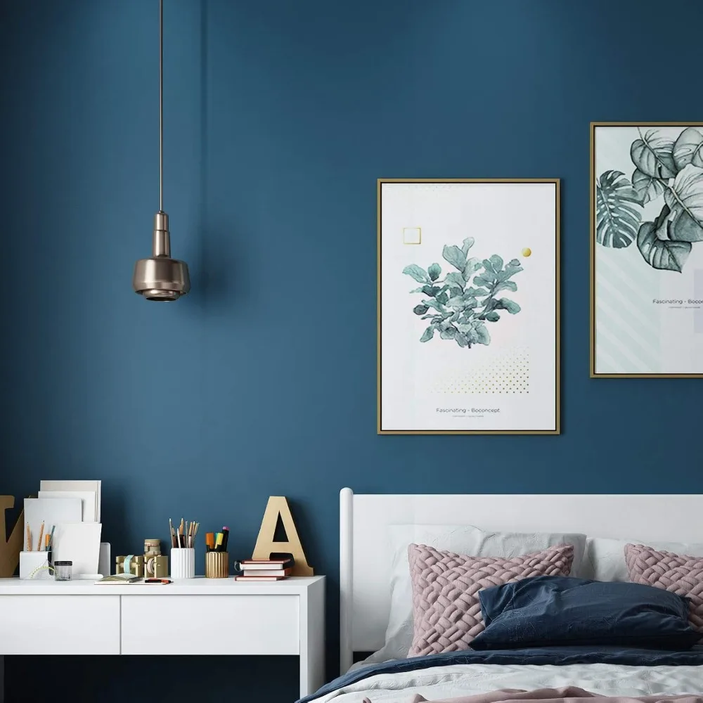 ورق جدران لخزانة المطبخ من الفينيل قابل للإزالة مقاوم للماء باللون الأزرق النيلي، مقاس 24 × 394 بوصة، قابل للتقشير واللصق، ورق اتصال طويل الأمد للمقصورة