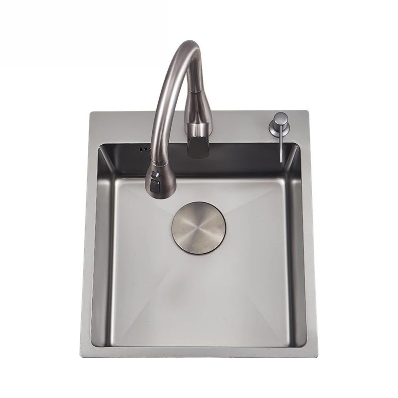 Small size sink Nakajima bar counter Dishwasher thickened nano thick edge single slot embossed 304 stainless steel kitchen