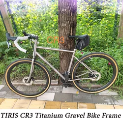 TIRIS-CR3 Titanium Gravel Bike Frame, Cyclocross Frame, Road Endurance,Race Cycling Frameset, 700C,29 Custom