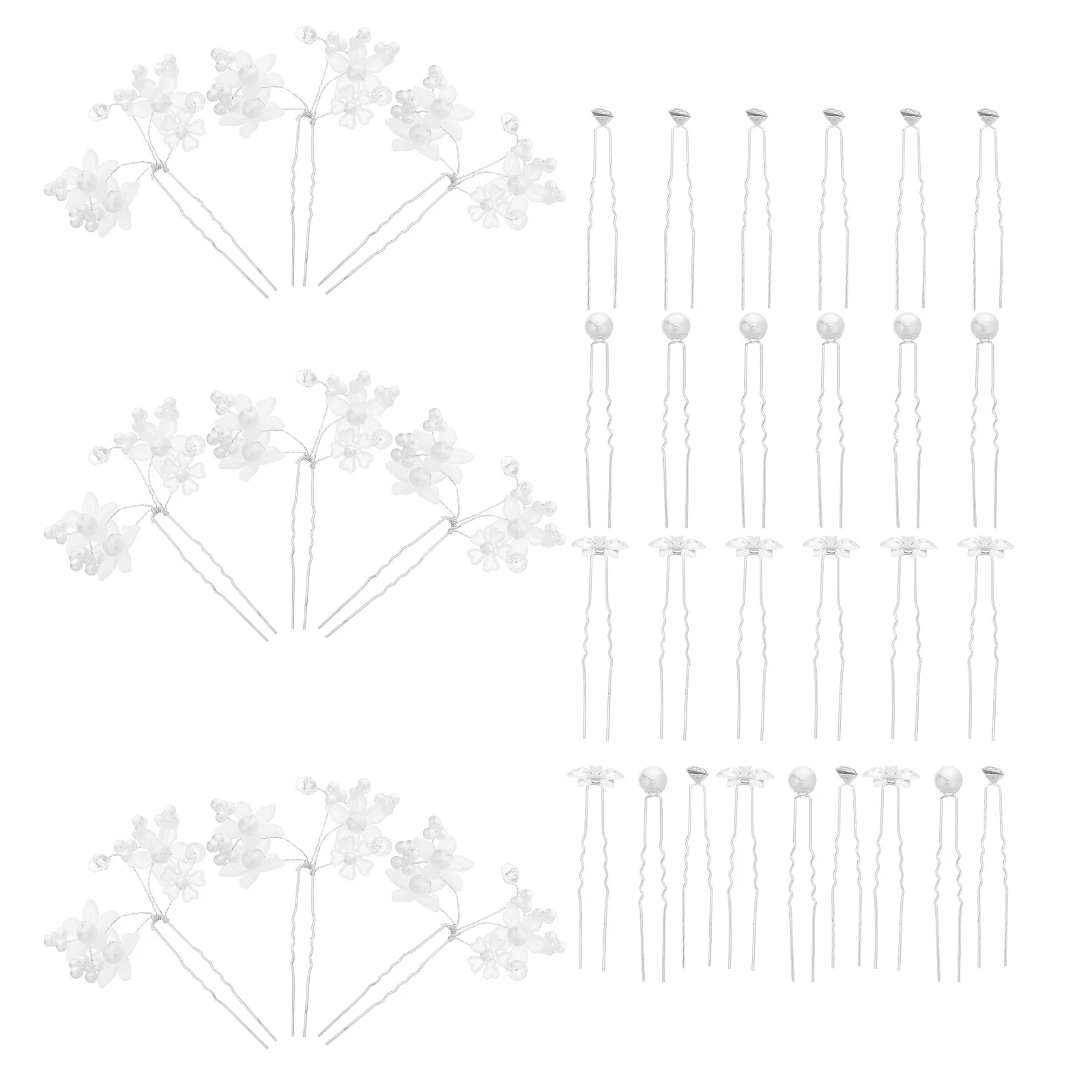 

36Pcs Wedding Hairpins Pearl Rhinestone U Shape Bridal Flower Hairclips Bridesmaids Prom Party Hair Accessories Elegant Hair