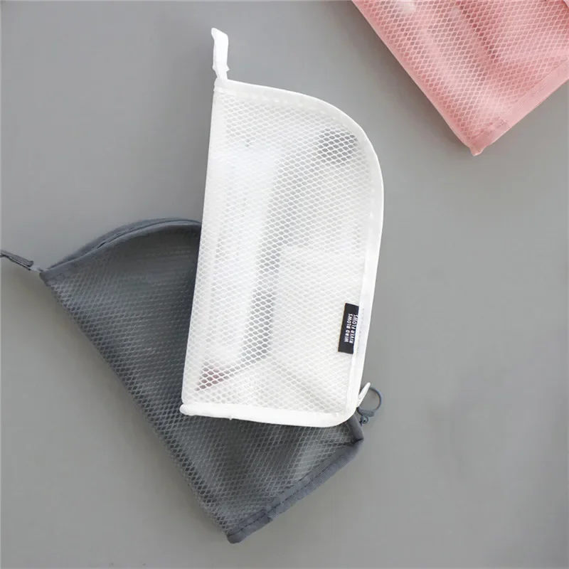 1 Pc Folding Zipper Travel Makeup Brush Bag Portable Mesh Cosmetic Bag Travel Makeup Bag Toothbrush Washing Organizer