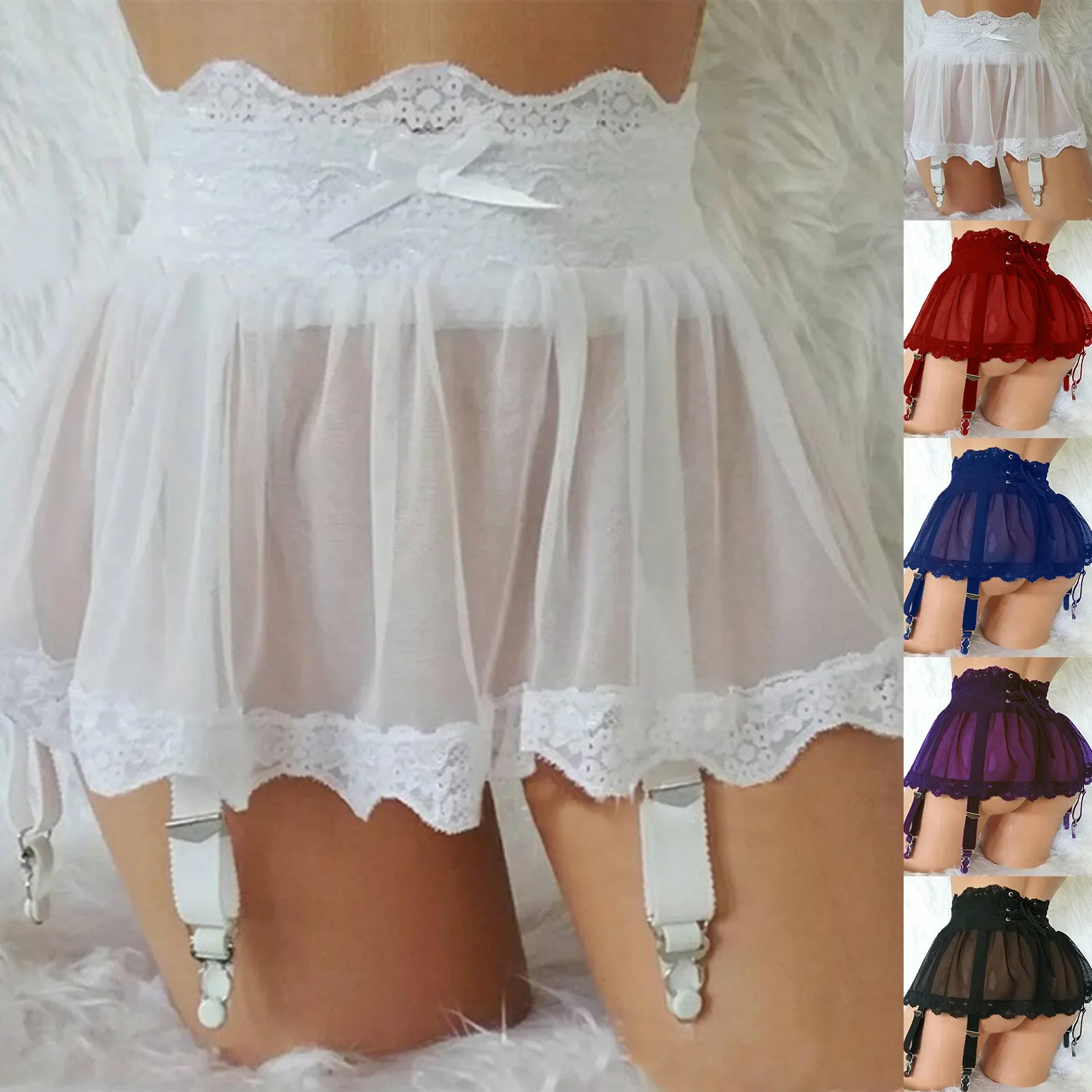 Lencería erótica Sexy para mujer, traje de Cosplay sexual, falda exótica transparente, disfraz Sexy, vestido sexual, picardías, ropa interior