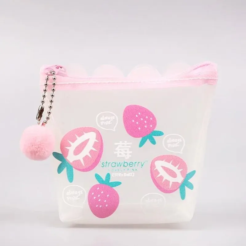 11*9cm Cute Cat Flamingo PVC Coin Purses Women Small Wallet Ladies Change Bags Girls Pink Unicorn Strawberry Zipper Pocket