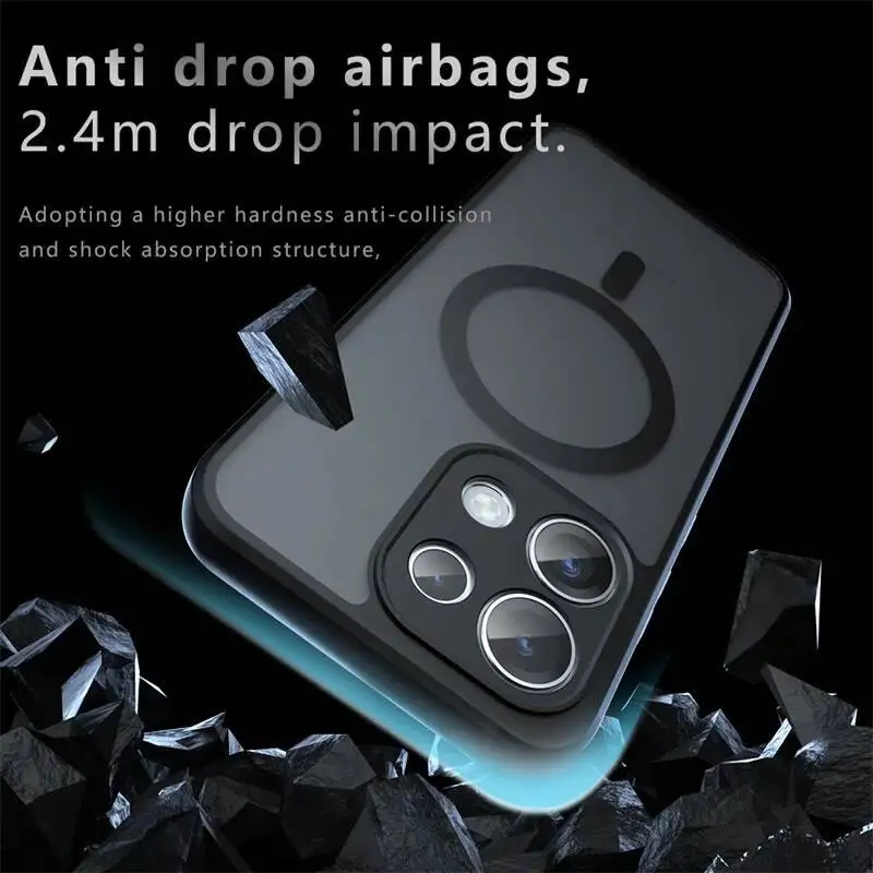 Case For Oppo Reno 16 F Reno16 FS 5G Magnetic Matte Transparent Cover Acrylic Hard Shell Shockproof Bumper