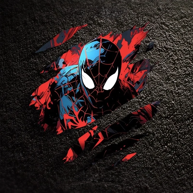 

Marvel Spider Man Car Sticker Superheroes Cool Cartoon Figure Waterproof Window Windshield Scratches Decoration Luggage Decal
