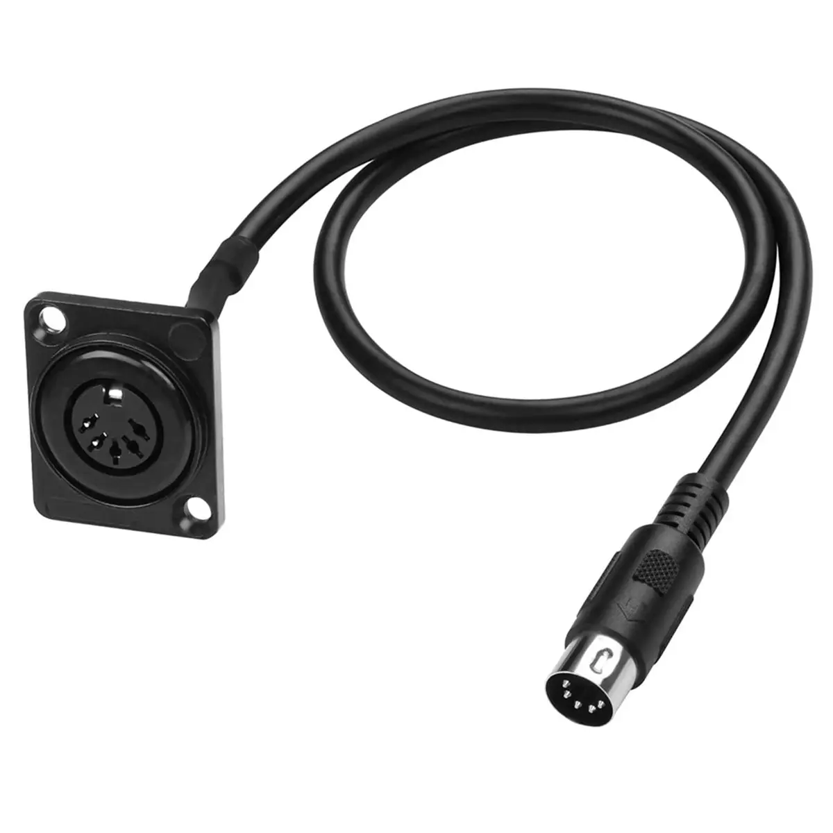 5 Pin DIN MIDI Extension Cable, Panel Mount D-Type 5-Pin MIDI Audio Adapter Cord for Keyboard, Synthesizer