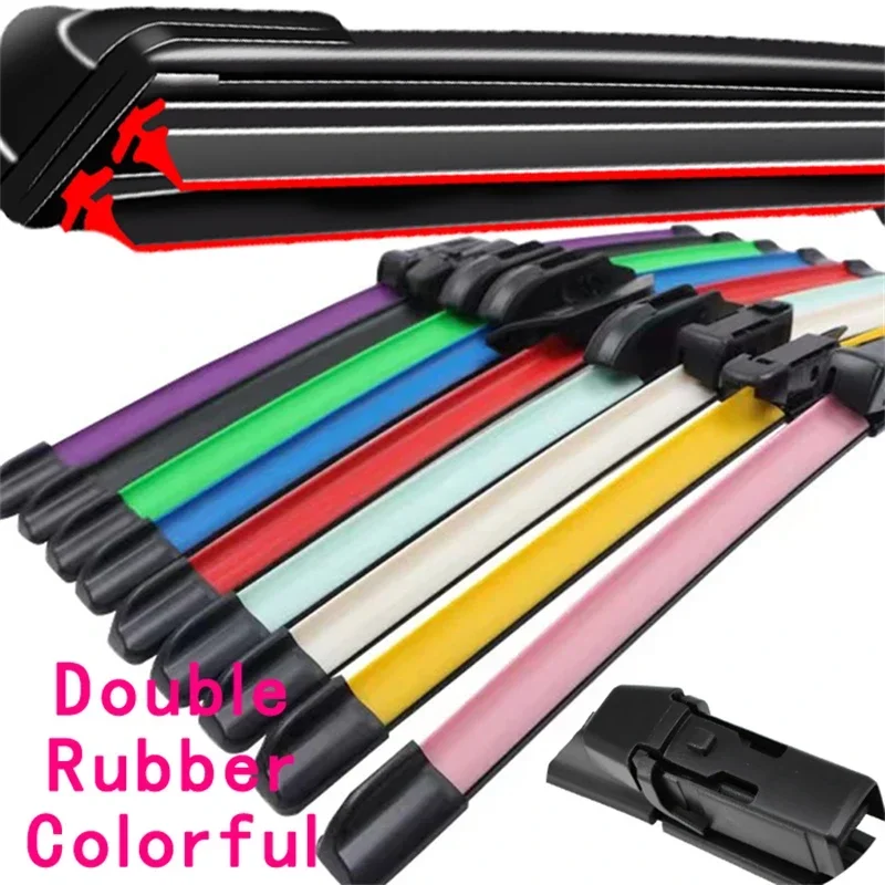 

Colorful DYTL1.1 Car Windshield Wiper blades Universal Soft Double layer Rubber Frameless Bracketless 16" 19" 20" 22" 24"26"30"