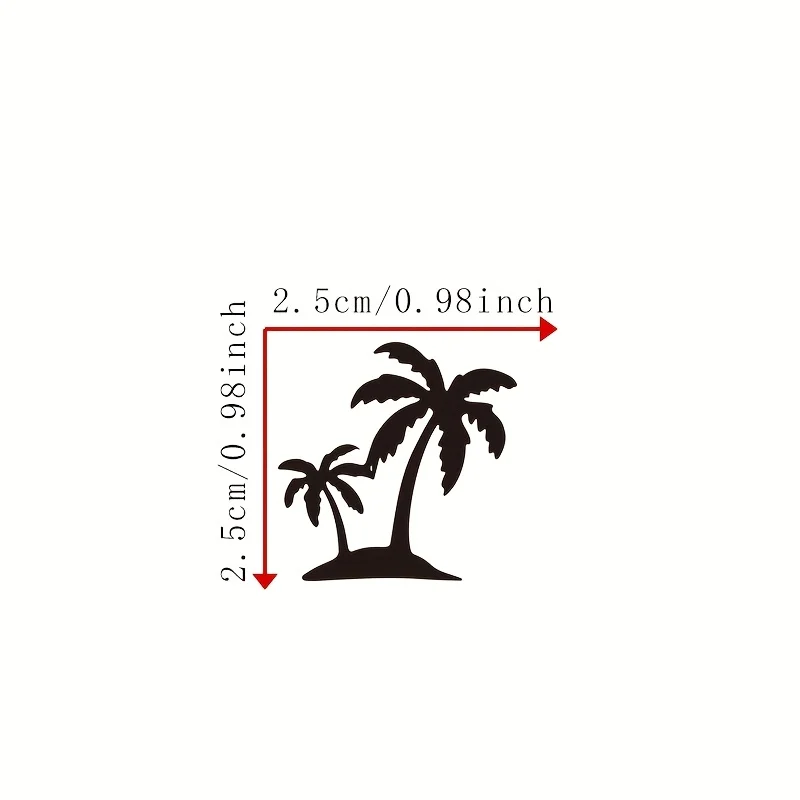 2PCS Palm Tree Sticker Beach Theme Vinyl Decal Car Rearview Mirror Laptop Phone Mini Tropical Decor