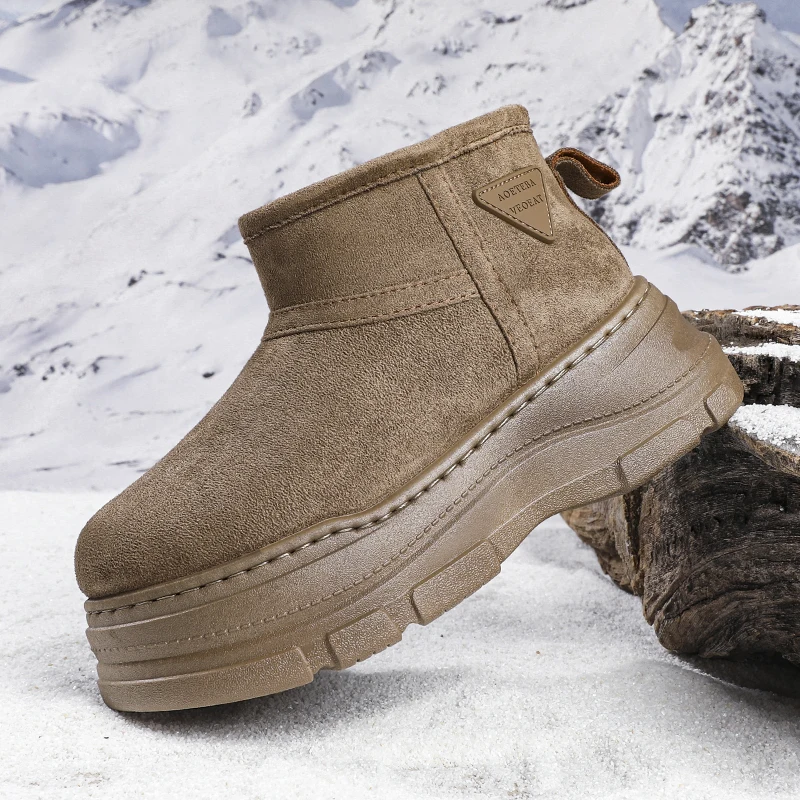Winter Plush Ankle Boots Couple's Casual Slippers Home Fluffy Luxury Designer Man Shoes Retro Outdoor Fuzzy Fur Snow Booties