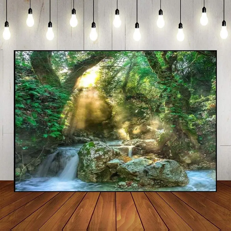 

Photography Fairyland Tropical Virgin Forest Backdrop Party Photo Wall Decoration Fantasy Jungle Theme Background Banner Custom