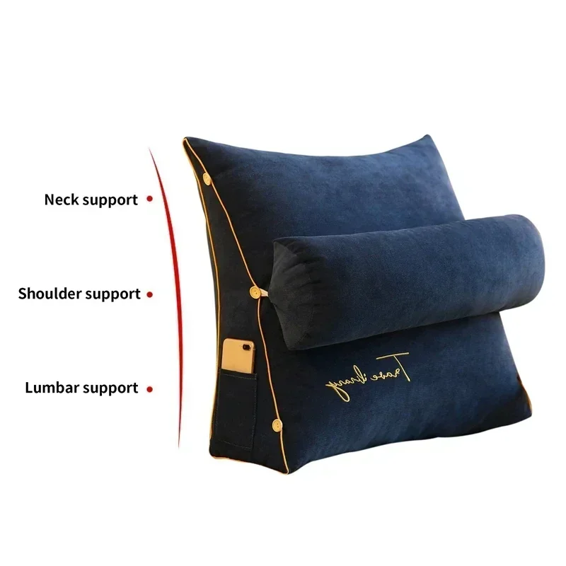 45x45x20cm Cotton Triangle Pillow Case Sofa Bed Backrest Cushion Cover Back Lumbar Waist Ergonomic Pillows with Have Filler - Image 3