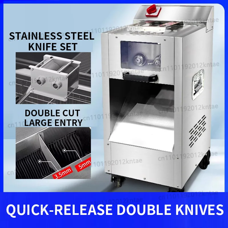 Commercial meat slicer electric 2200W multi-function slicing meat shreds and diced meat small household fully automatic  sli