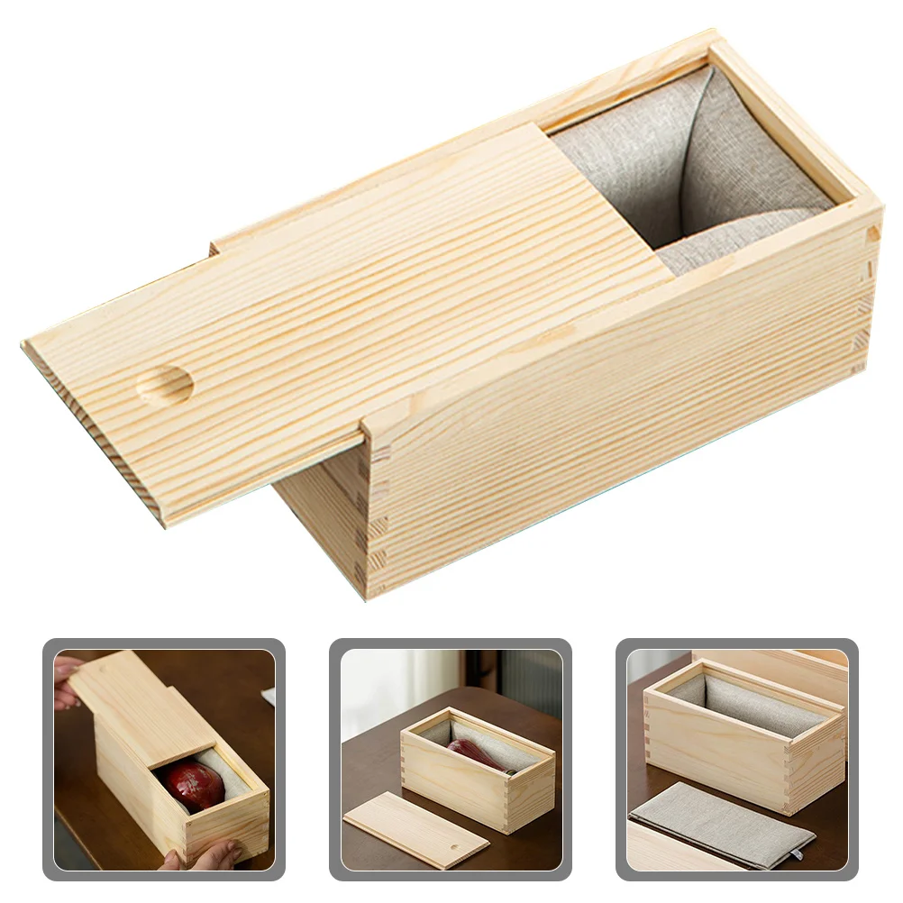 

Unfinished Pine Wood Storage Box Smooth Flat Surface for Painting Carving DIY Craft Projects Natural Grain Decorative Gift Box