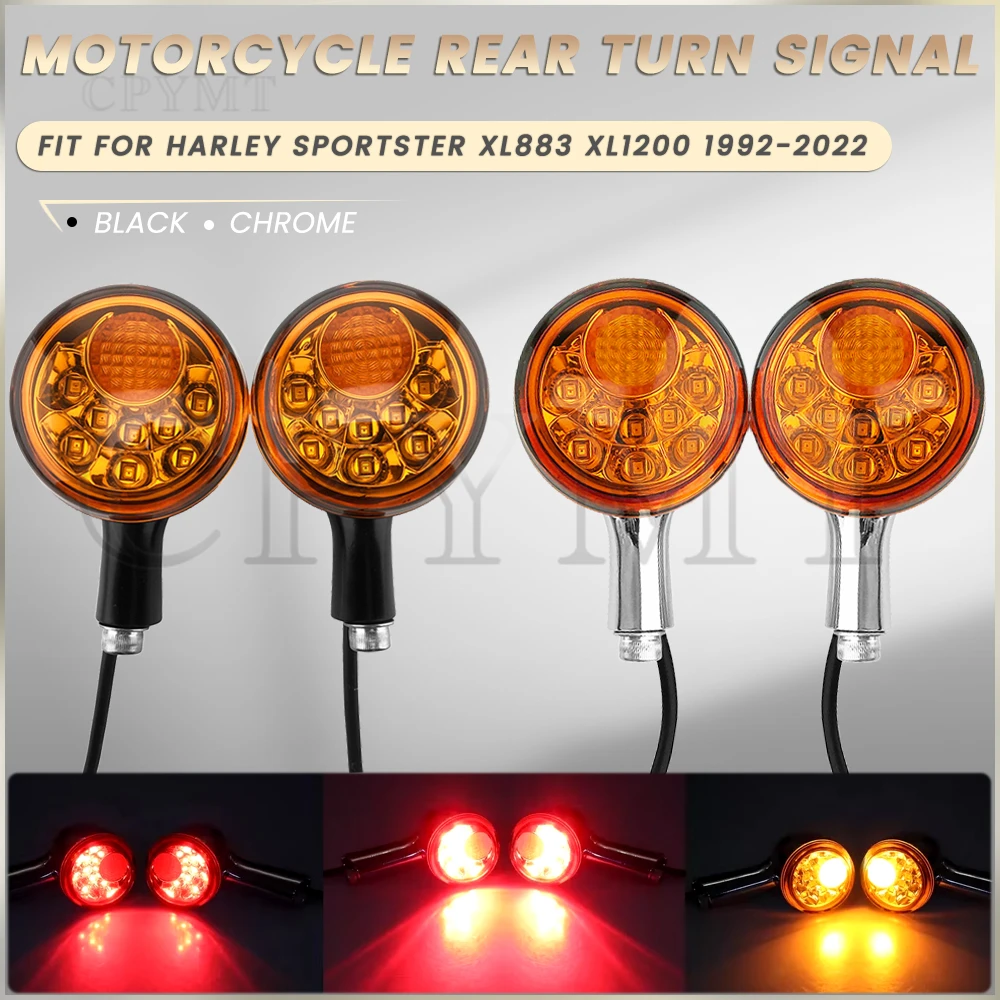 

Aluminum Motorcycle LED Rear Turn Signals Indicators Running Lights Fit For Harley Sportster 883 Iron XL1200 Forty Eight 1992-UP