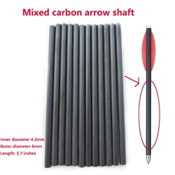 12pcs 5.7 inches Mixed carbon arrow shaft ID 4.2mm OD 6mm hunting shooting outdor sport Accessories