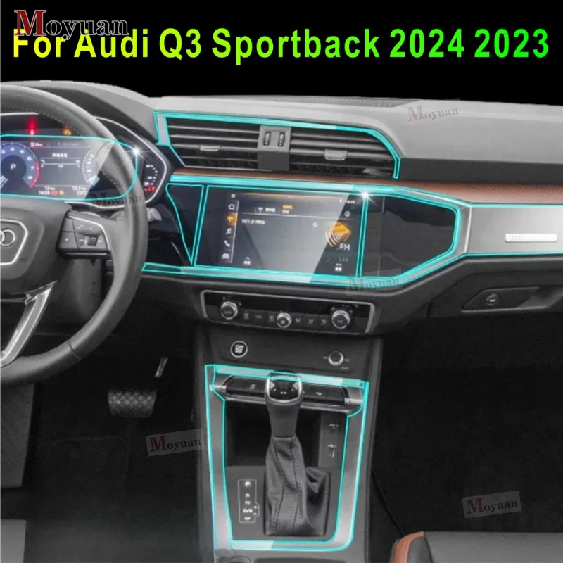 

Для Audi Q3 Sportback 2024 2023 2022 экран навигации коробки передач Автомобильный интерьер наклейка против царапин