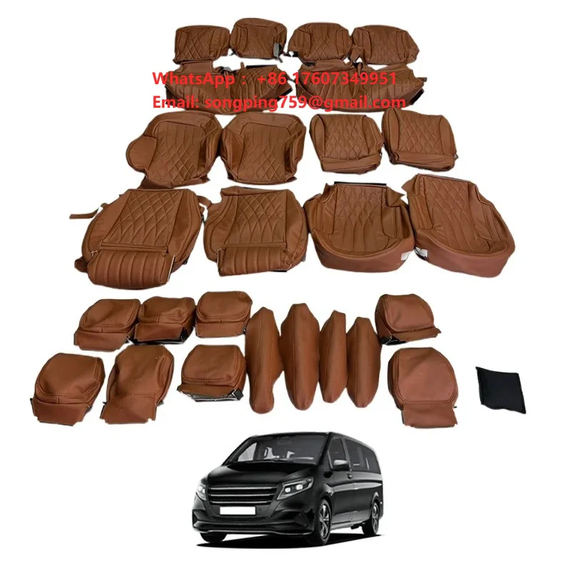 For to Mercedes-Benz Weyting V-Class Seven-seat and Eight-seat Leather Seat Covers with Color