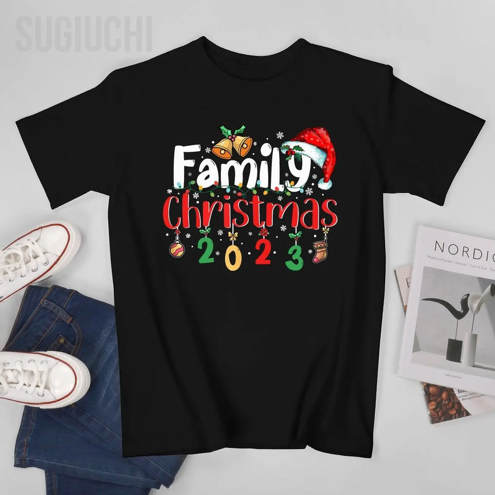 Unisex Men Family Christmas 2023 Matching Squad Santa Elf Funny Xmas Tshirt Tees T Shirts Women Boys 100% Cotton T-Shirt