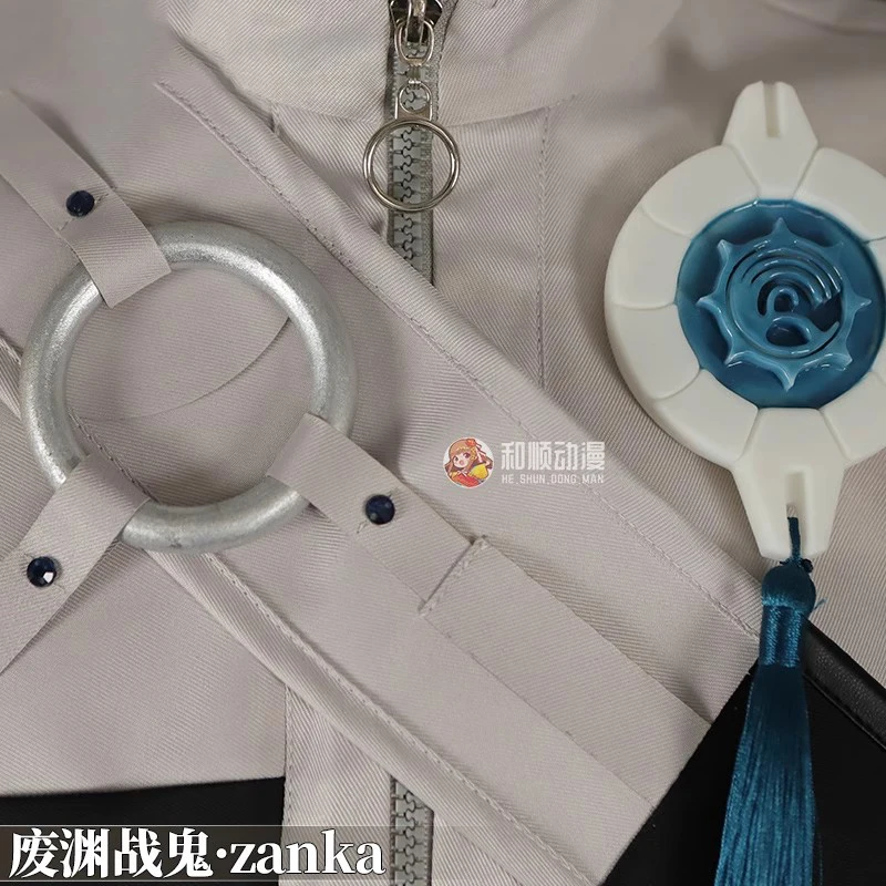 Gachiakuta Zanka Cosplay Costume Wig Zanka Nijiku Uniform Earrings Akuta Cleaners Halloween Party Women Men Festival Outfit view 5