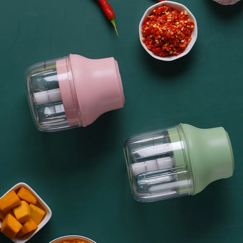 ‌ 전기 고기 분쇄기 야채 커터 - 주방용 휴대용 식품 가공기 미니 사이즈 고온 소독 스틸 샤프트