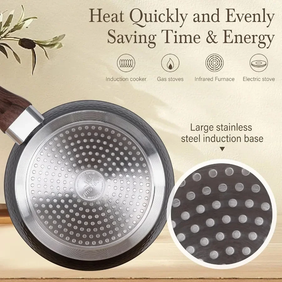 Набор кухонной посуды с антипригарным покрытием из 12 предметов с черной кованой отделкой для эффективного и простого приготовления пищи Идеально подходит для домашнего использования Прочный и