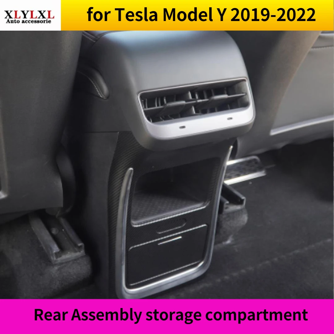 Rear Assembly storage compartment for Tesla Model Y Rear Atmosphere lamp disassemble replace storage box Lockers 2019-2022