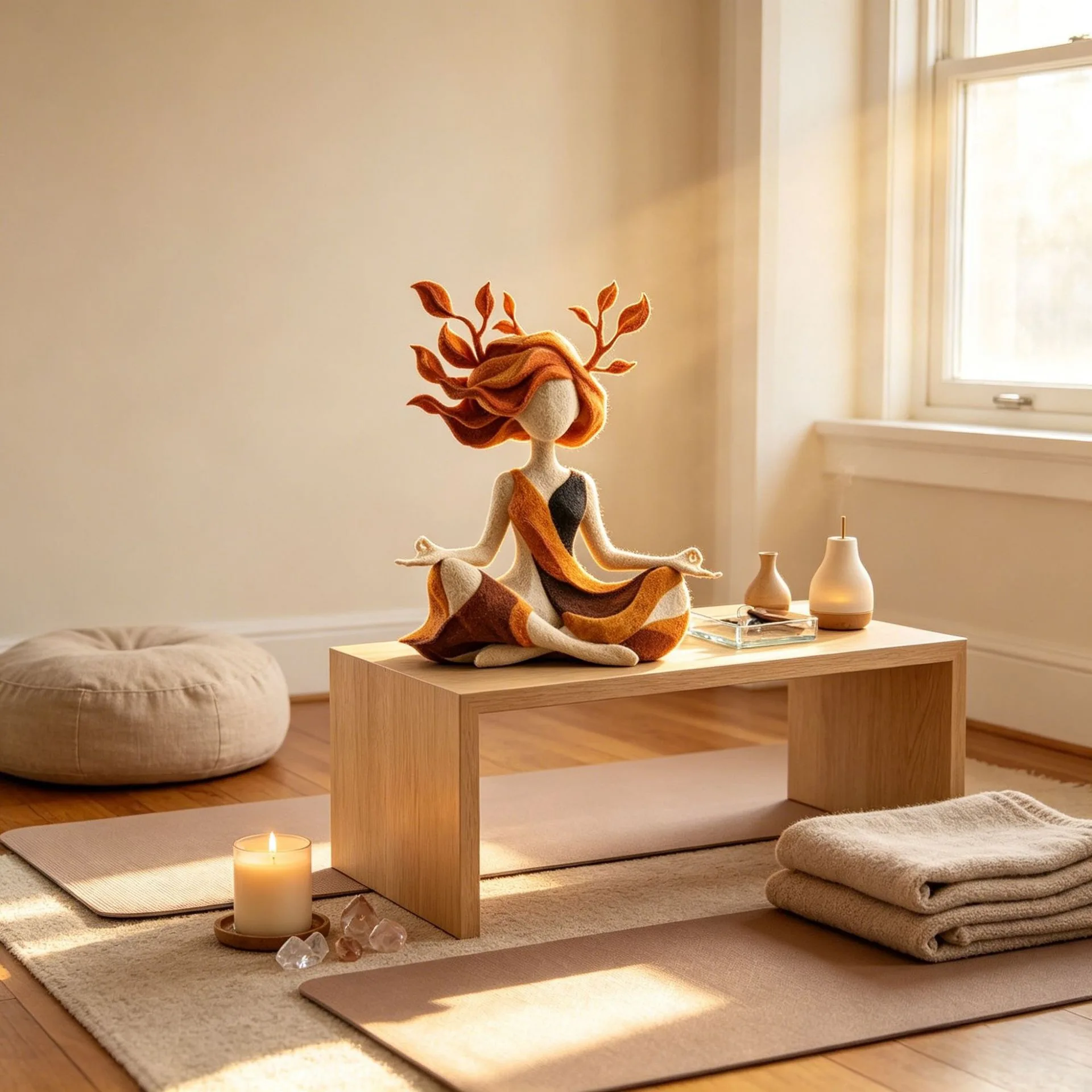 Creative Artistic Yoga Girl Resin Figurine Zen Meditating Woman Sculpture Home Office Desktop Decor Unique Premium Ornament Gift