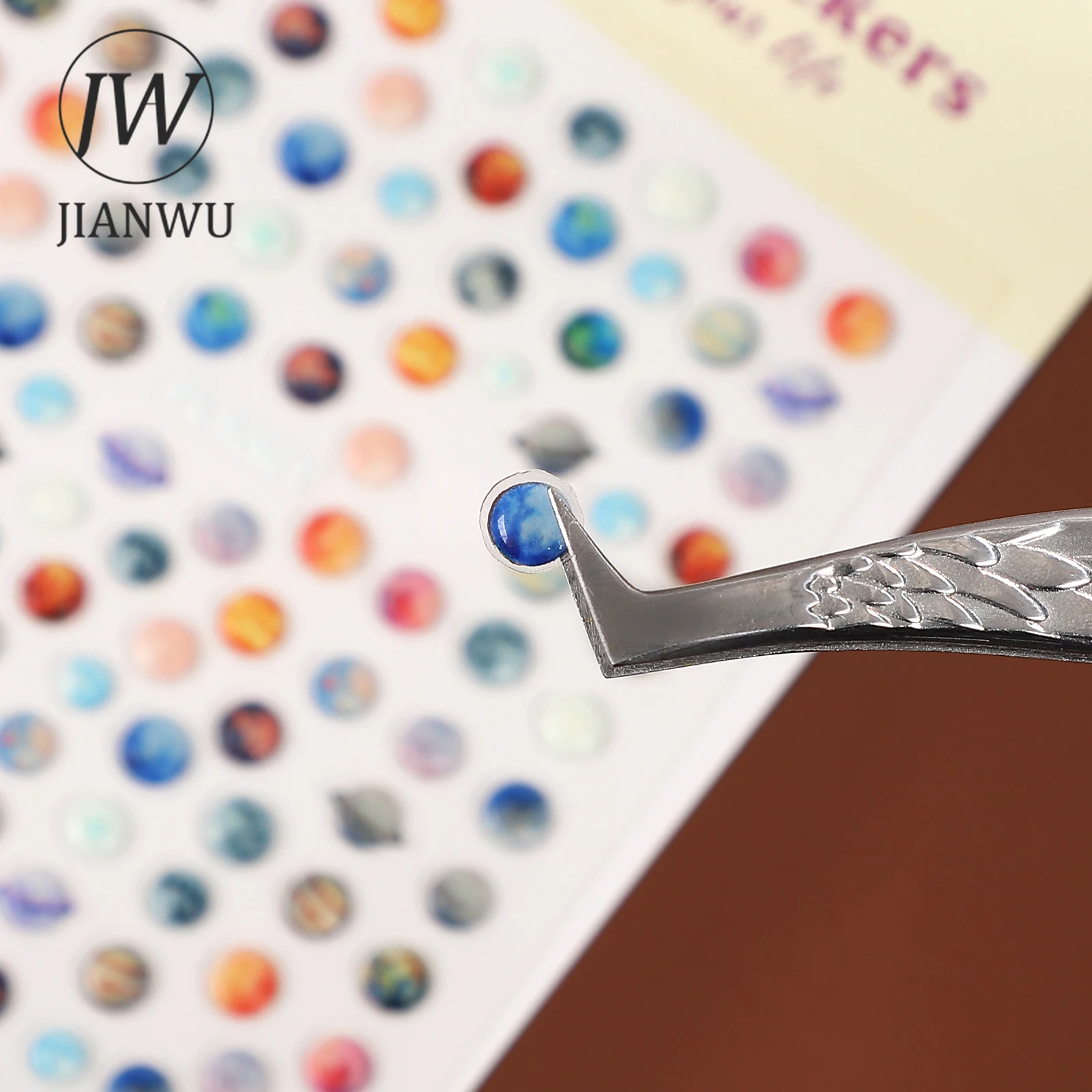 JIANWU 2 قطعة/المجموعة Kawaii جيلي الكون كوكب شكل المشهد مانيكير المواد الكولاج PET ملصق الإبداعية مجلة القرطاسية