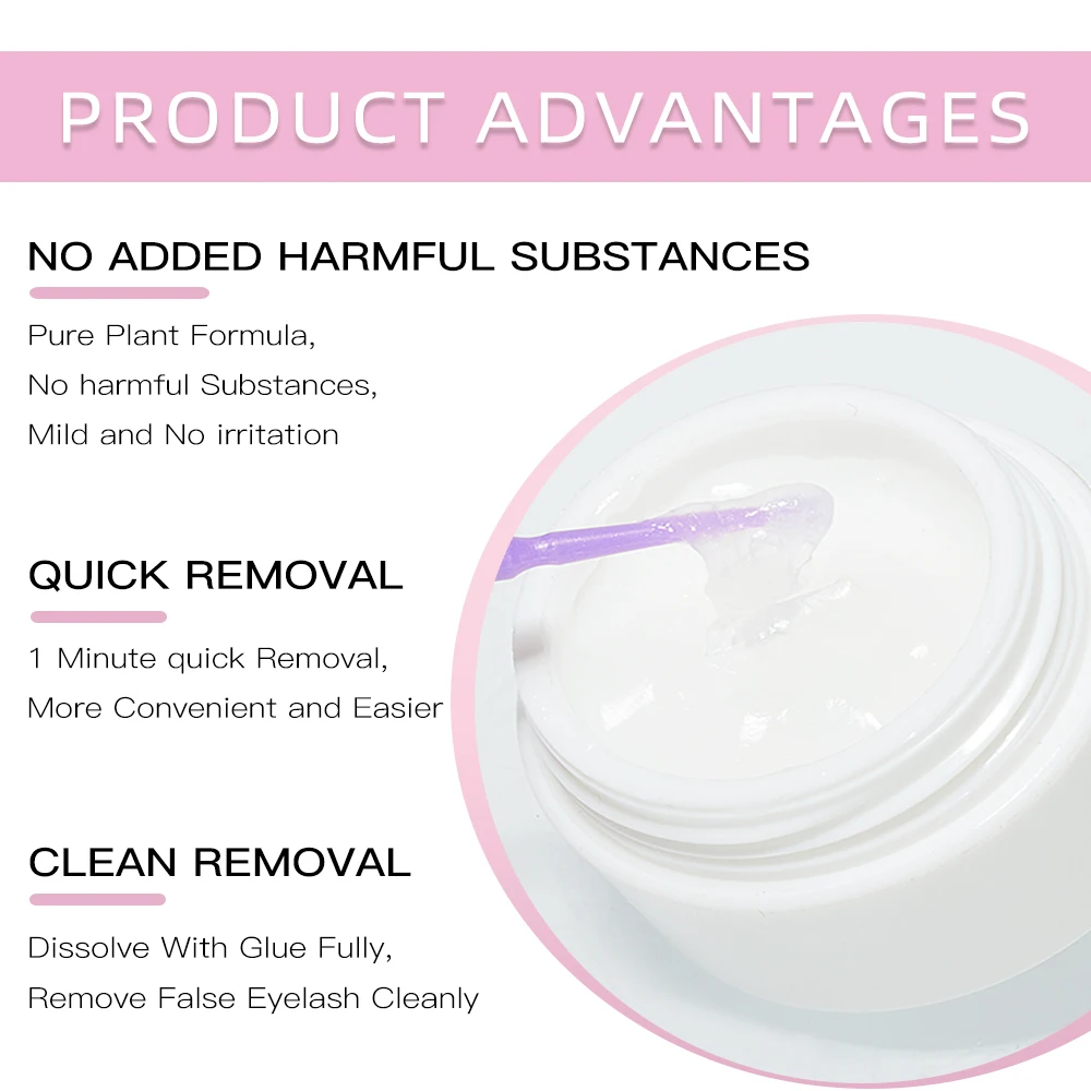 Yelix Eyelash Glue Remover Quick Unloading Adhesive Professional Cream Remover for Eyeslashes Makeup Tools