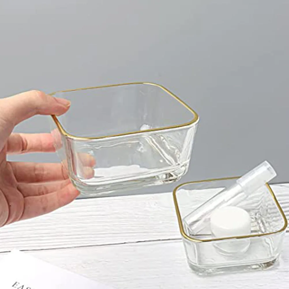

Gold Rimmed Storage Bowl Desk Paper Clip Organizer Portable Desktop Holder for Small Office Supplies Paperclip Dispenser