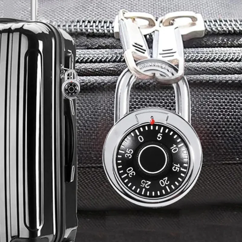 Password Lock Silver Black Alloy Safe Turntable Package Gym Cabinet Luggage Locker Student Door Small Padlock