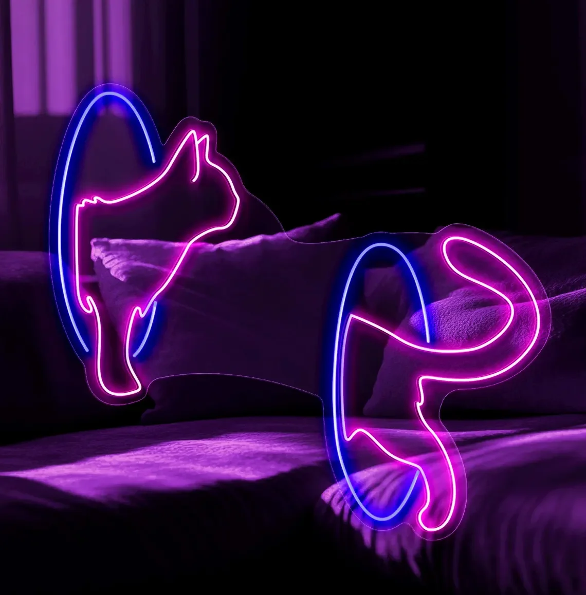 Cat Neon Sign Cute Cat Neon Wall Decor Pet Shop Art Decor Bar Club Bedroom Decor Gifts for Cat Lovers