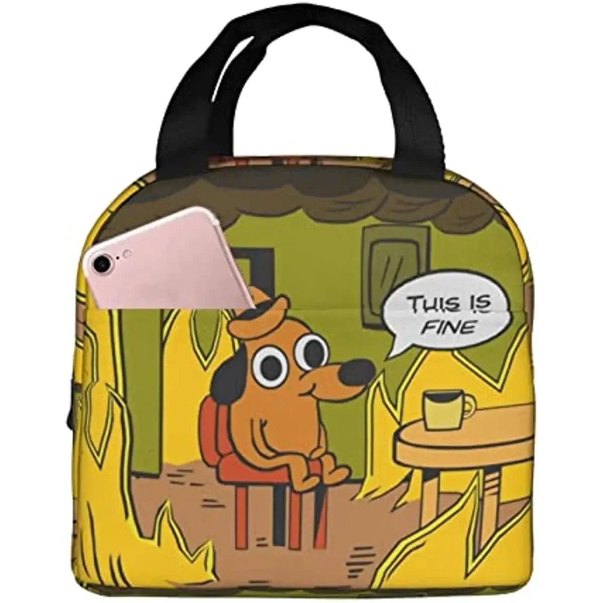 

Fine Dog Funny Lunch Bag Lunch Box Meal Tote for Picnic Camping Work Travel
