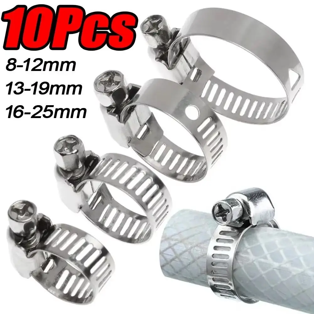 304 Stainless Steel Stainless Steel Hose Clamp Adjustable Hoop Type Pipe Clamp Hoop Multi Size 304 Hose Clamp Hose Connection