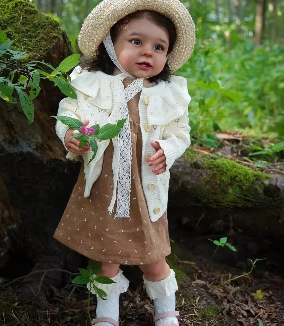 DLS aangepaste beperkte levering 28 inch herboren babypop Bonnie handgeworteld krullend lang haar al klaar pop verschillende jurk